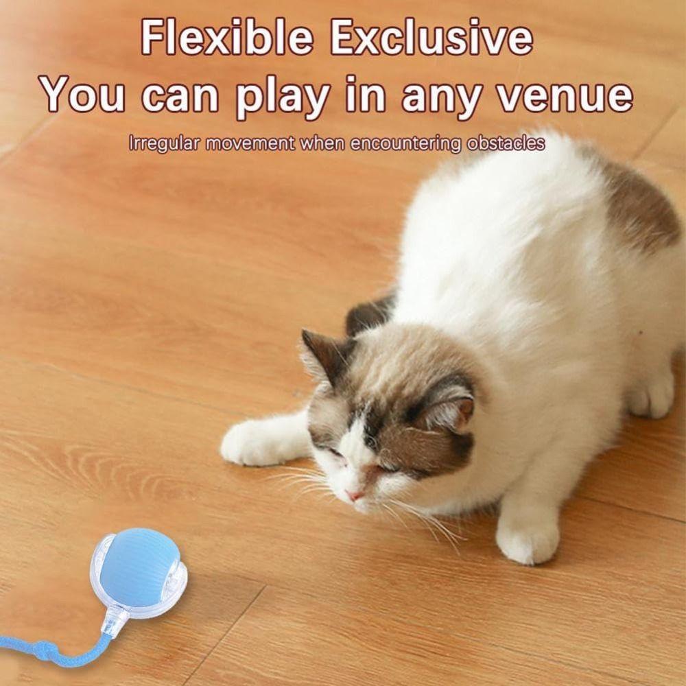 Automatic Smart Cat Fast Rolling Imitate Mouse Tail Electric Cat Ball Toy Rechargeable Indoor Playing Kitten Teaser Game Toy