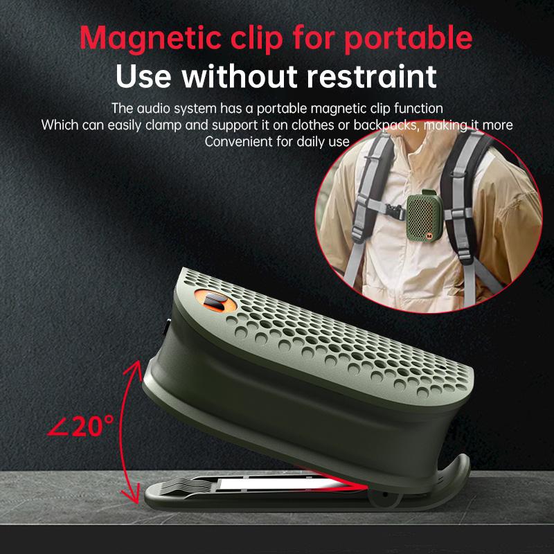 Monster M3 Magnetic Clip-On Mini BT V5.4 Portable Outdoor Sport Wearable Wireless Bluetooth Speakers With Bass Mic