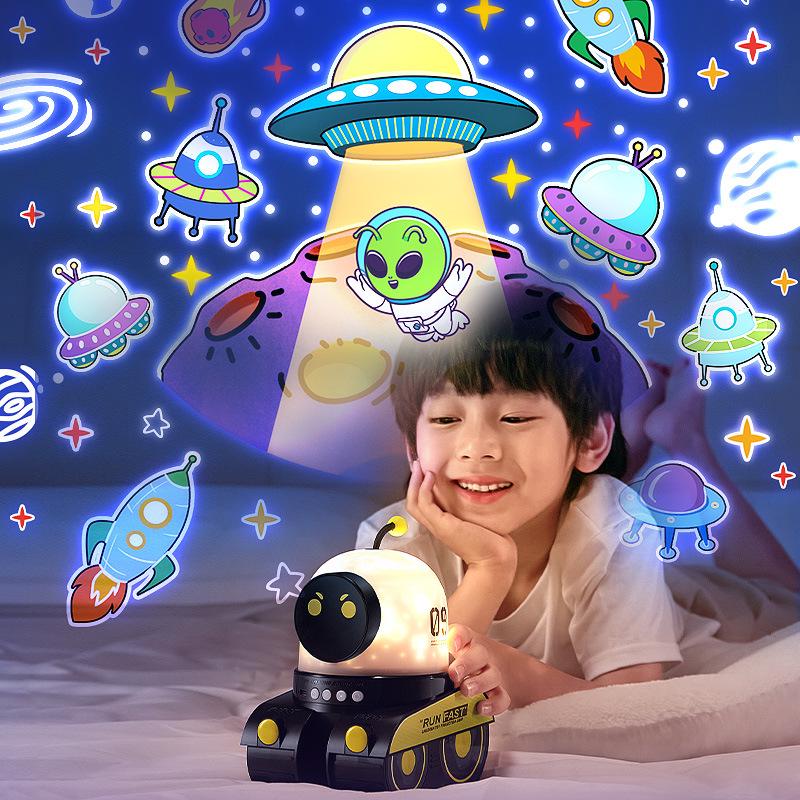 Boy s Star Projector Robot: Creative Educational Sleep Companion Night Light 1W