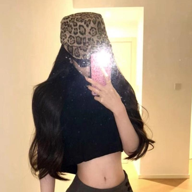 Winter Autumn Soft Stretchable Leopard Pattern Beret Cap Breathable Faux Suedes Unisex Fashion Headwear