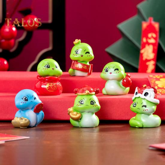 

9 шт./компл. мультяшная фигурка змеи, китайский зодиакальный талисман, статуя змеи, мини-скульптура животного, новогоднее украшение для приборной панели автомобиля, настольное украшение 9pcs