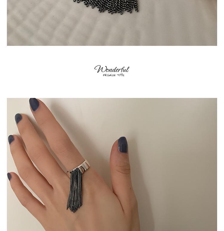Retro Korean Style Distressed Tassel Ring - Women's Fashion Versatile Open Ring