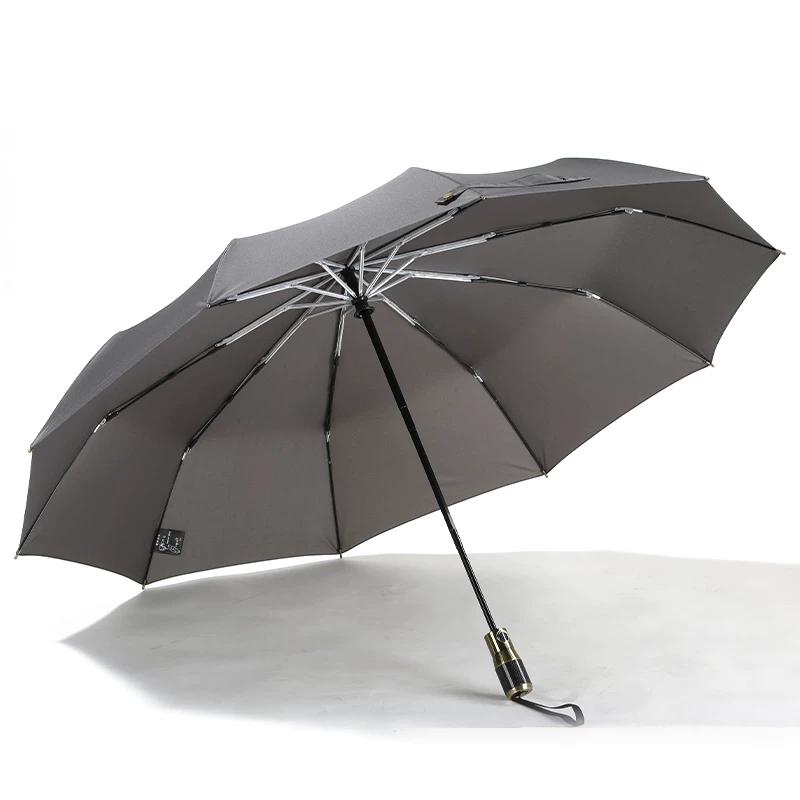 Osdona Ultra-Light Carbon Fiber Handle Automatic Sun Umbrella Aluminum Alloy Reinforced Windproof Business Umbrella Ten Bones Gift Umbrella