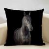 Funda de Cojín Animal Caballo Hermoso Patrón de Caballo Funda de Almohada para Sofá Decoración Artística para Sala de Estar en Casa Funda de Cojín 45x45cm Lino