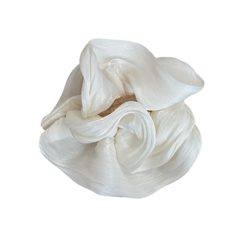 Soft Pleated Chiffon Flower Banana Hair Clips Anti Slip Holder Elegant Hair Clamp Women Daily Wedding Party Hair Accessories