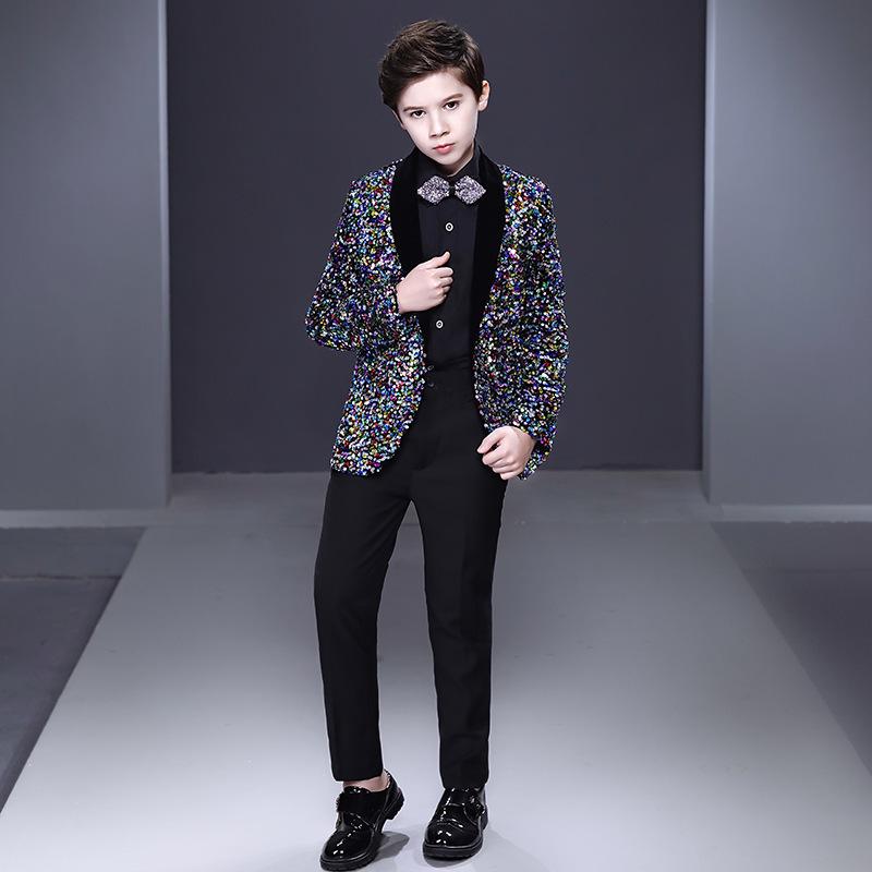 Children's Sequin Suit for Boys - Formal Wear for Stage, Flower Boy, or MC Events