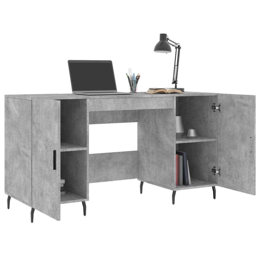 Desk Concrete Grey 140x50x75 cm Wood Based Panel