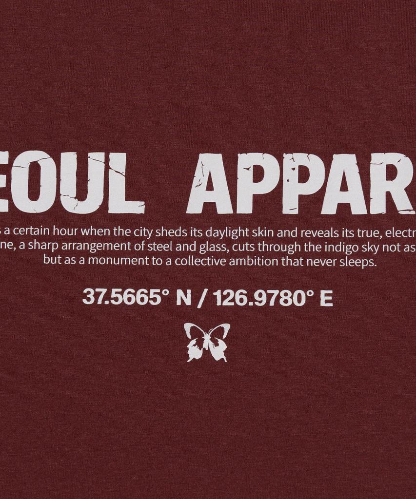SEOUL APPAREL Bold Lettering Logo Short Sleeve T-Shirt (Wine)