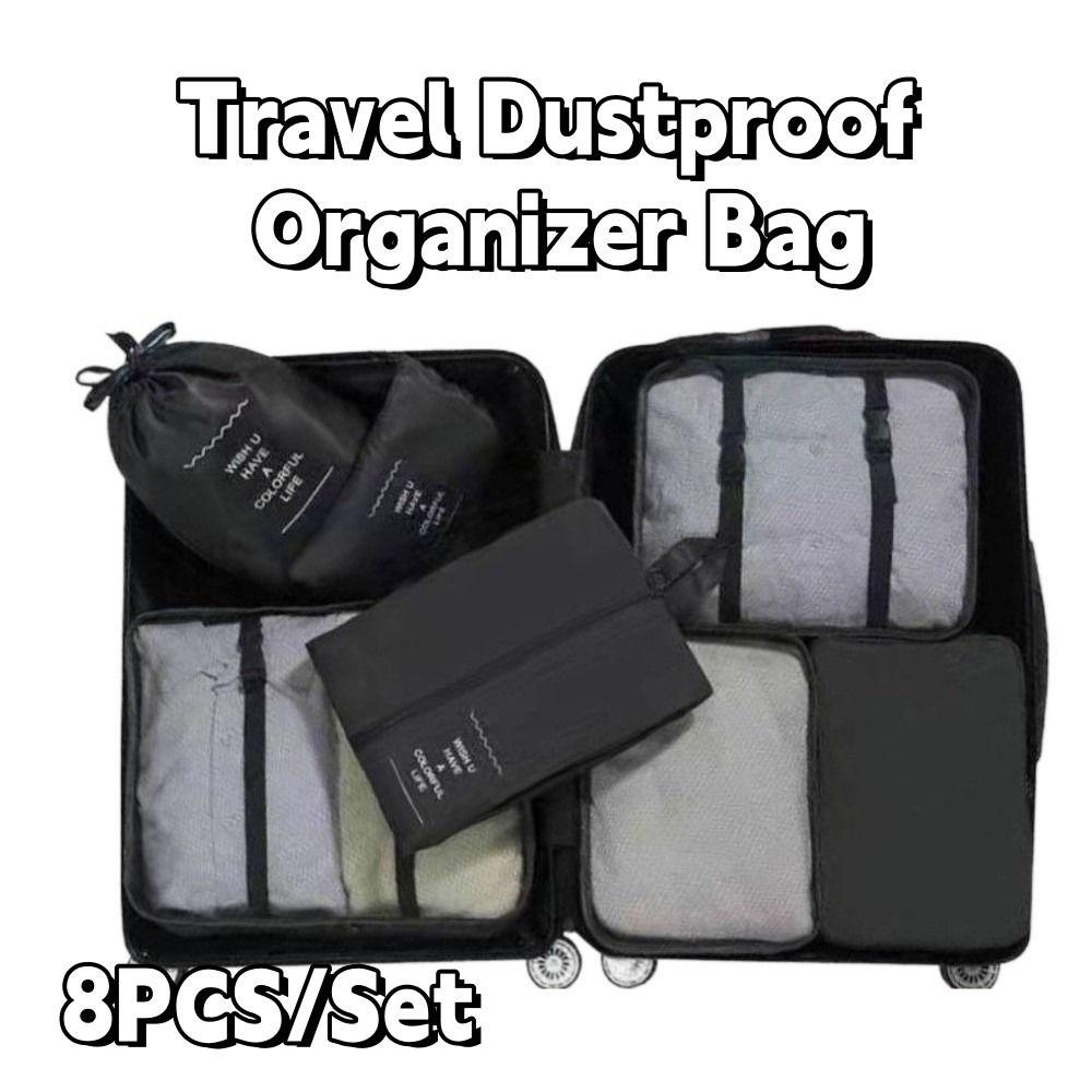 8 PCS/Set Large Capacity Travel Storage Bag Set Polyester Suitcase Organizer  Wardrobe