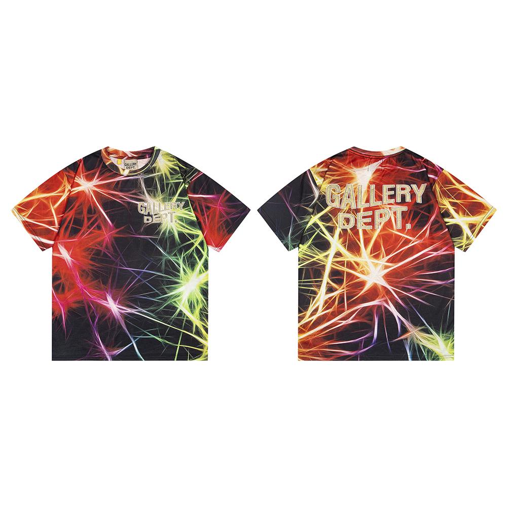 Summer Men s and Women s Oversized Gallery Dept Neon Light Abstract T-Shirt Streetwear S