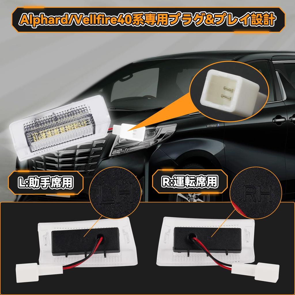 POPMOTORZ Courtesy Lamps for Toyota New Alphard 40 Series and Vellfire LED Sliding Door Spot Door Welcome Lights for and Rear Sliding Designed