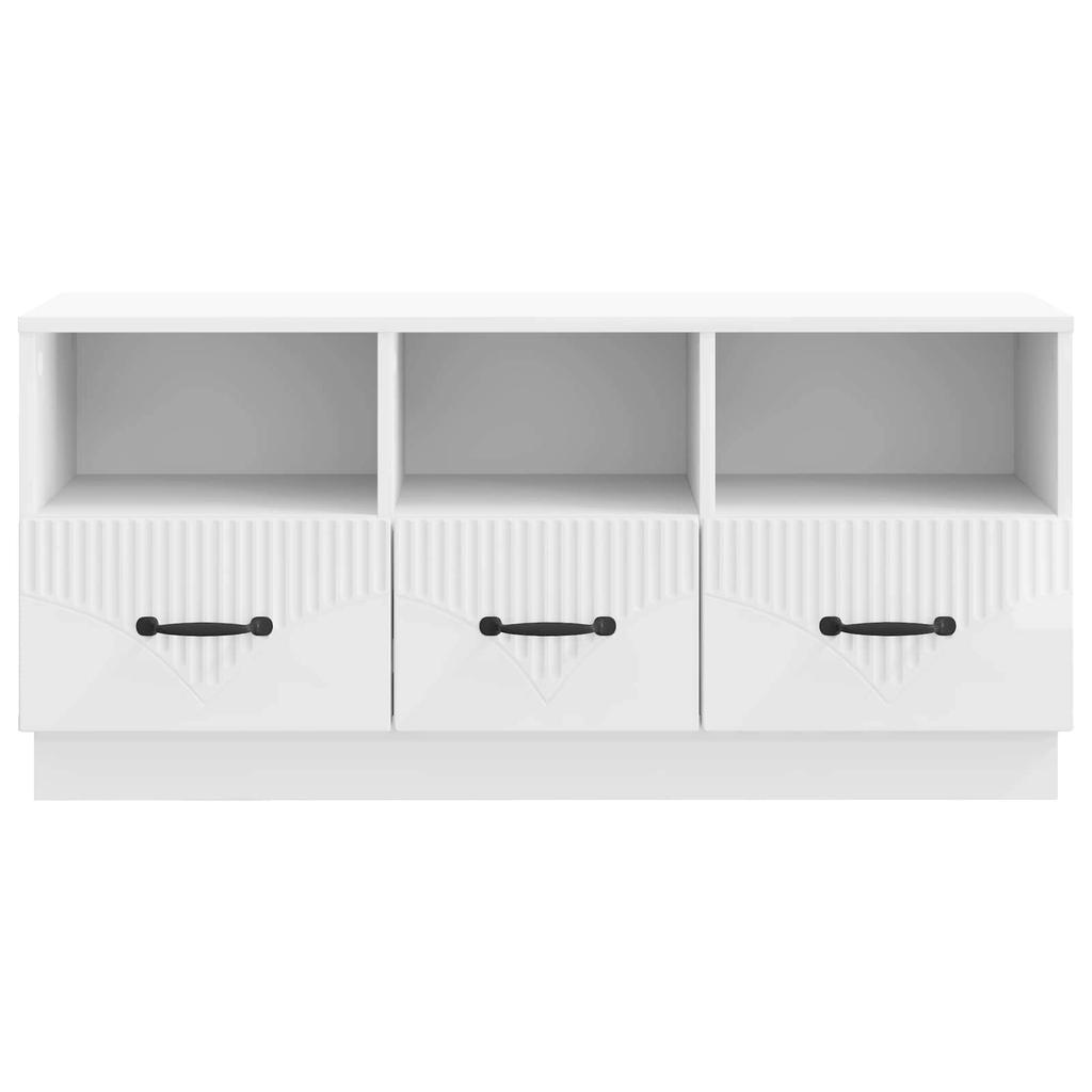 TV Stand High Gloss White 102 x 34.5 x 47 cm Engineered Wood