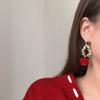 For Girls Temperament Korean Dangle Earrings Drop Earrings Red Rose Flower Women Stud Earrings
