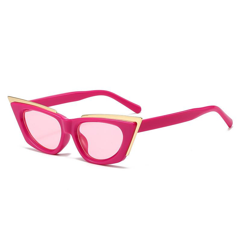 

Black Frame Cat Eye Sunglasses With Purple Lenses For Summer Outdoor Activities троянди рожеві кольору