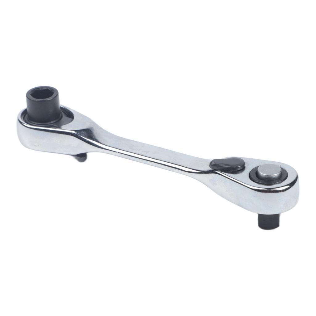 Chrome Vanadium 1/4 Inch Double Ended Ratchet Wrench 72 Tooth Quick Action