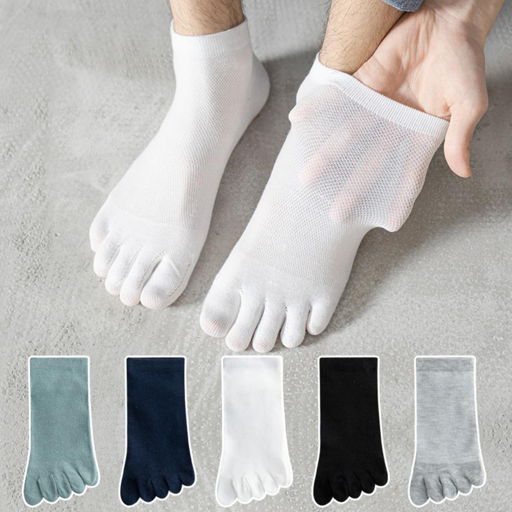 Cotton Men's Five Finger Socks Ankle Hosiery Toe Separated Socks Male Mesh Five Toes Socks Summer