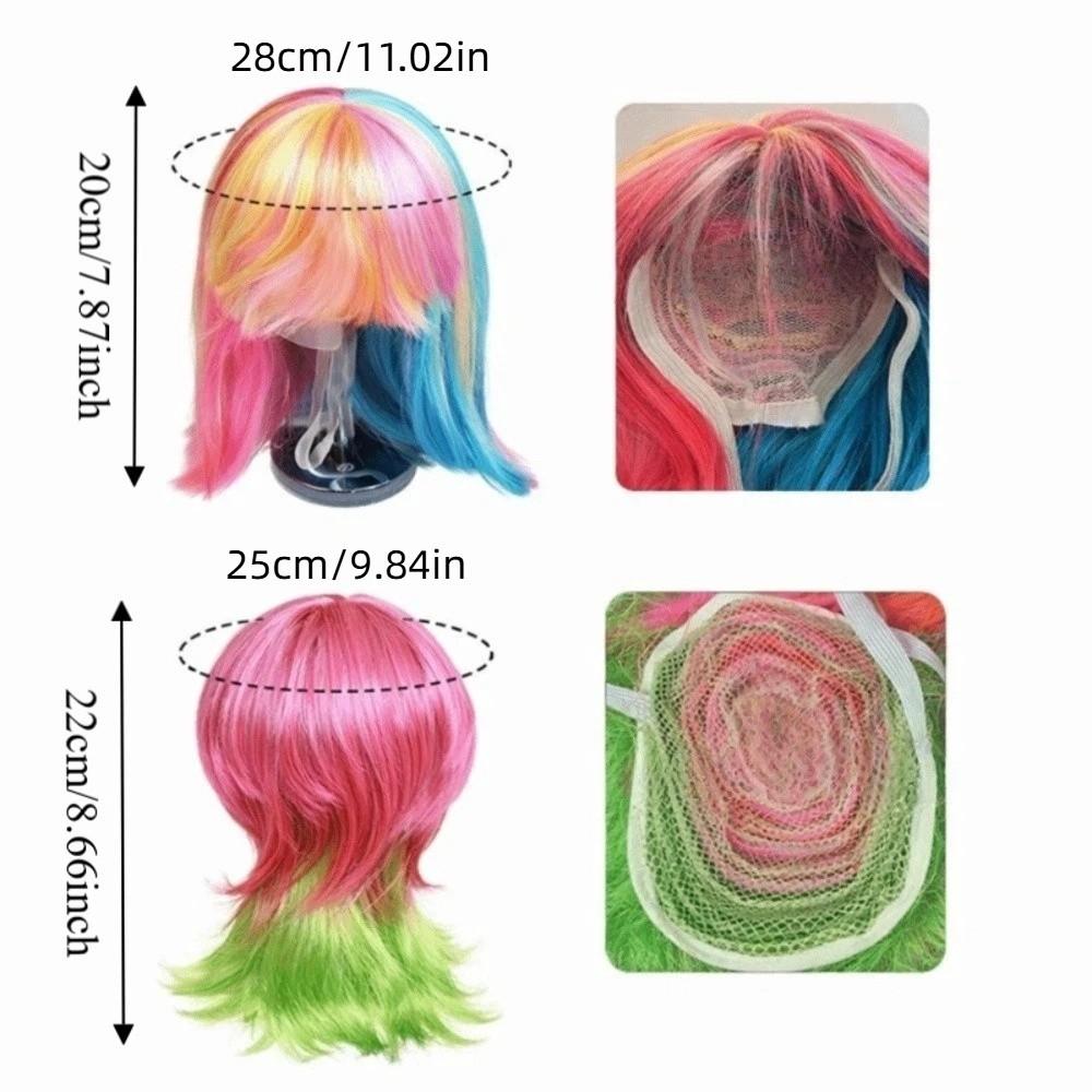 Comfortable To Wear Colorful Pet Wig Adjustable Fit Dogs Cats Cosplay Wigs  Dress Up Event