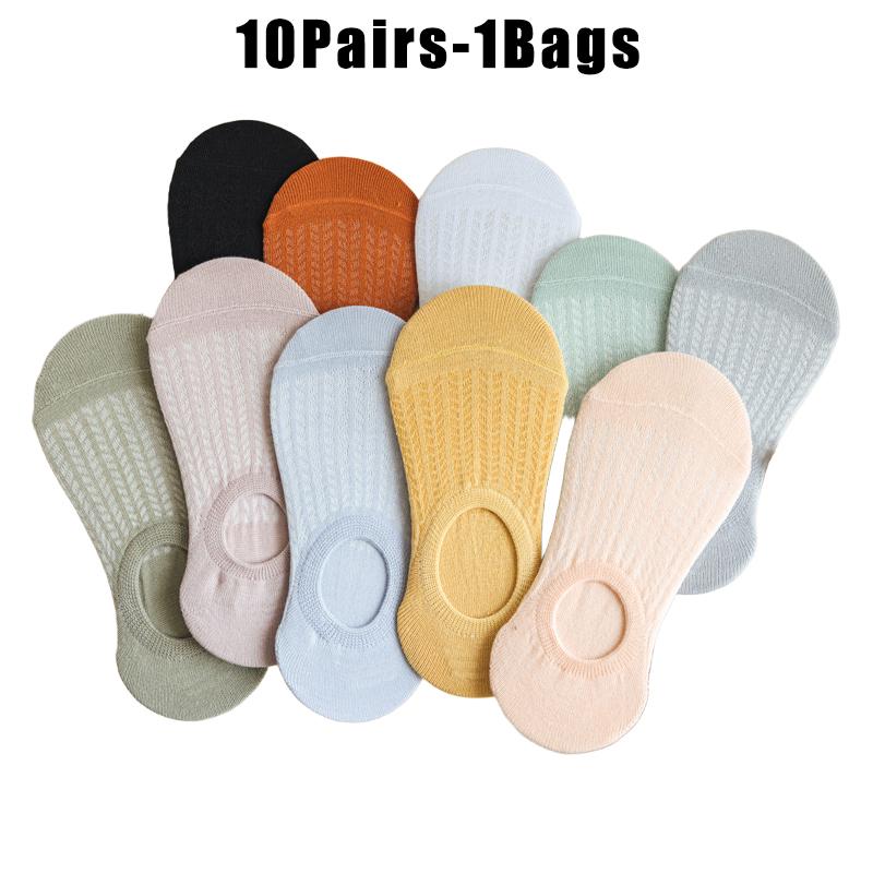 Invisible Breathable Ankle Socks Womens Thin Low Cut No Show Anti Slip Non Drop Air Cool Mesh Summer Casual Footwear Socks