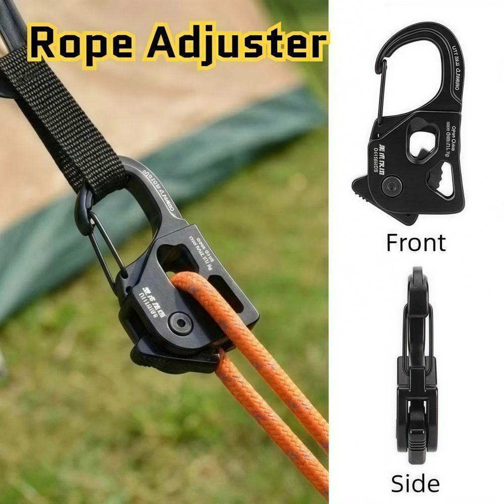 Aluminum Alloy Tent Rope Tensioner 2-10mm Anti-Slip Self Lock Rope Adjuster Portable Stainless Steel Tarp Tightener Outdoor Tool
