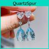 Aesthetic Cubic Bella Box Greenblue Zirconia Dangle Earrings For Women Silver Colorgold Color Wedding Trend Eternity Love Jewelry