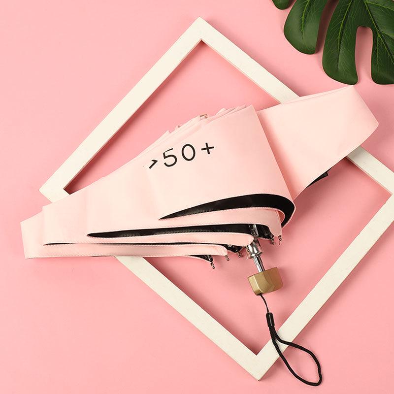 Flat Five-Fold Women's UV Protection Sunshade Umbrella: Dual-Use Mini Folding Umbrella.
