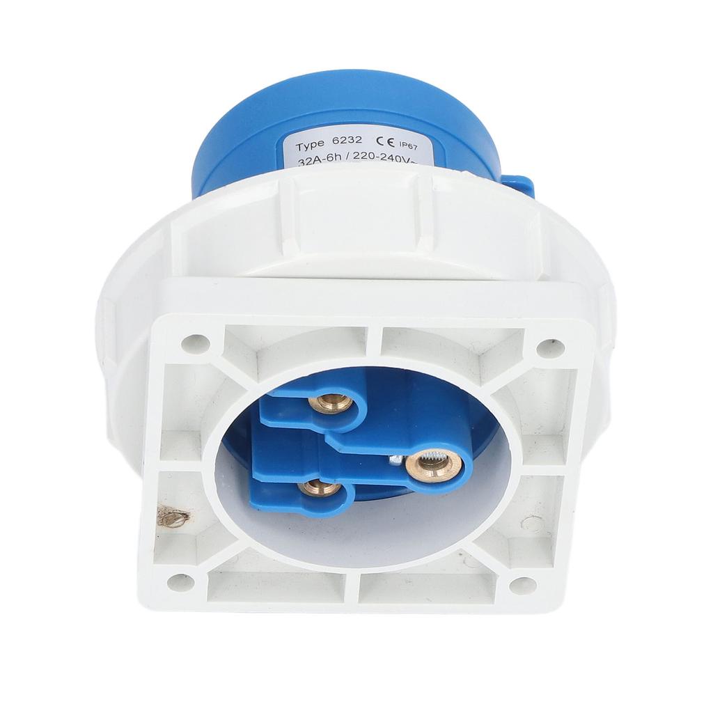 Industrial Socket IP67 Waterproof Brass Contact Aviation Connector 2P+E 32A 220240V