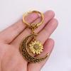 Golden Moon Sunflower Pendant Keychain for Women's Bags