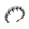 Women Headband Ribbon Decor Anti-slip Teeth Hair Hoop Versatile Bright