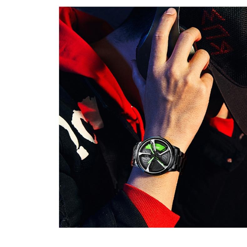 SVJ Men's Watch Car Wheel Modified Rs7 Men's Watch Hydraulic Three-dimensional Hollow Quartz Watch