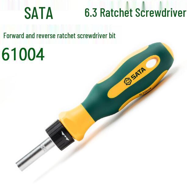 SATA 61004 Reversible 6.3mm Ratchet Screwdriver with Bit Holder 61004