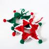 Haustier Handgestrickter Weihnachts-Pentagramm Verstellbarer Katze Hund Wolle Gestrickter Schal Halsband Zubehör