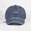 MLFO Shark Embroidered PreWashed Baseball Cap Summer WideBrim Cap Spring Casual Cap Outdoor Sun Hat Fishing Cap
