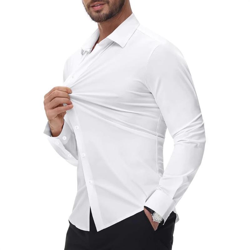 Men s White Long Sleeve Button Down Casual Dress Shirt XS белый