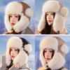 Windproof Winter Bomber Hat Fluffy Winter Cap NEW Lei Feng Cap  for Women