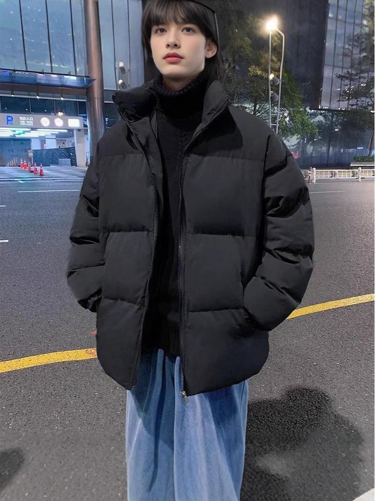 Men's 2025 Thickened Winter Cotton Puffer Jacket - Trendy Loose Stand Collar