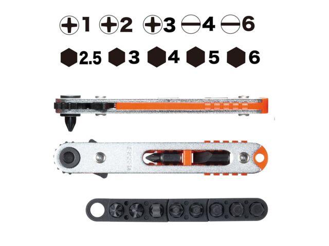 Vessel Ultra-thin Ratchet Screwdriver Straight Type Hex Compact Body TD-76 NEW
