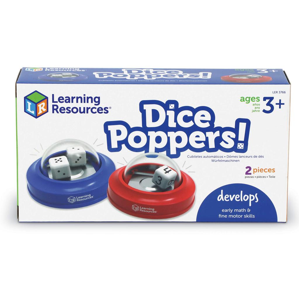 Learning Resources Dice Dice Popper Authentic Recoil-Powered Roller, LER3766,