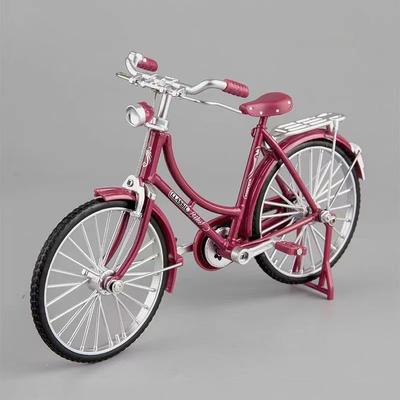 Ungiftig 1:10 Modelllegierung Retro Rosa Fahrrad Druckguss Dekorationsmodell Metallspielzeug Fahrrad Simulation Sammlung Geschenke Spielzeug