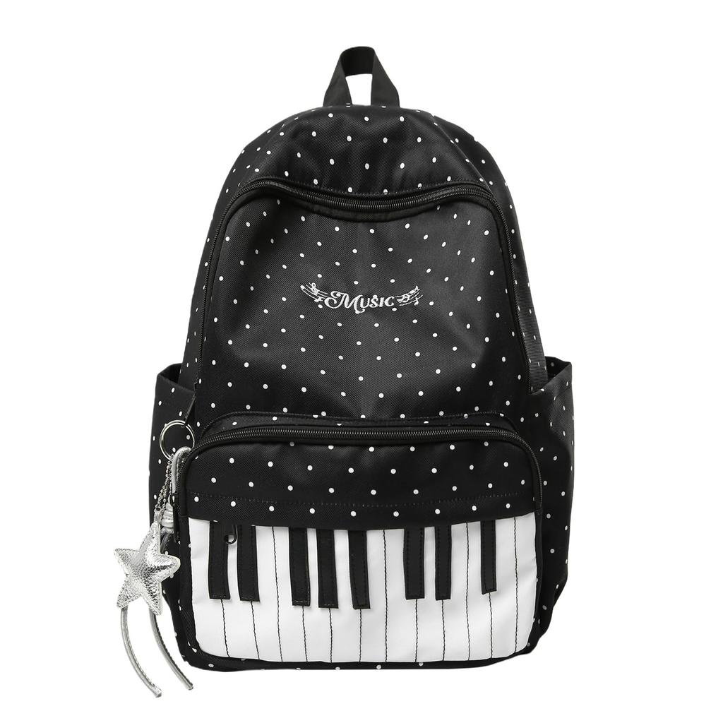Schoolbag Japanese ins piano pattern schoolbag female junior high school student versatile cute college backpack travel backpack
