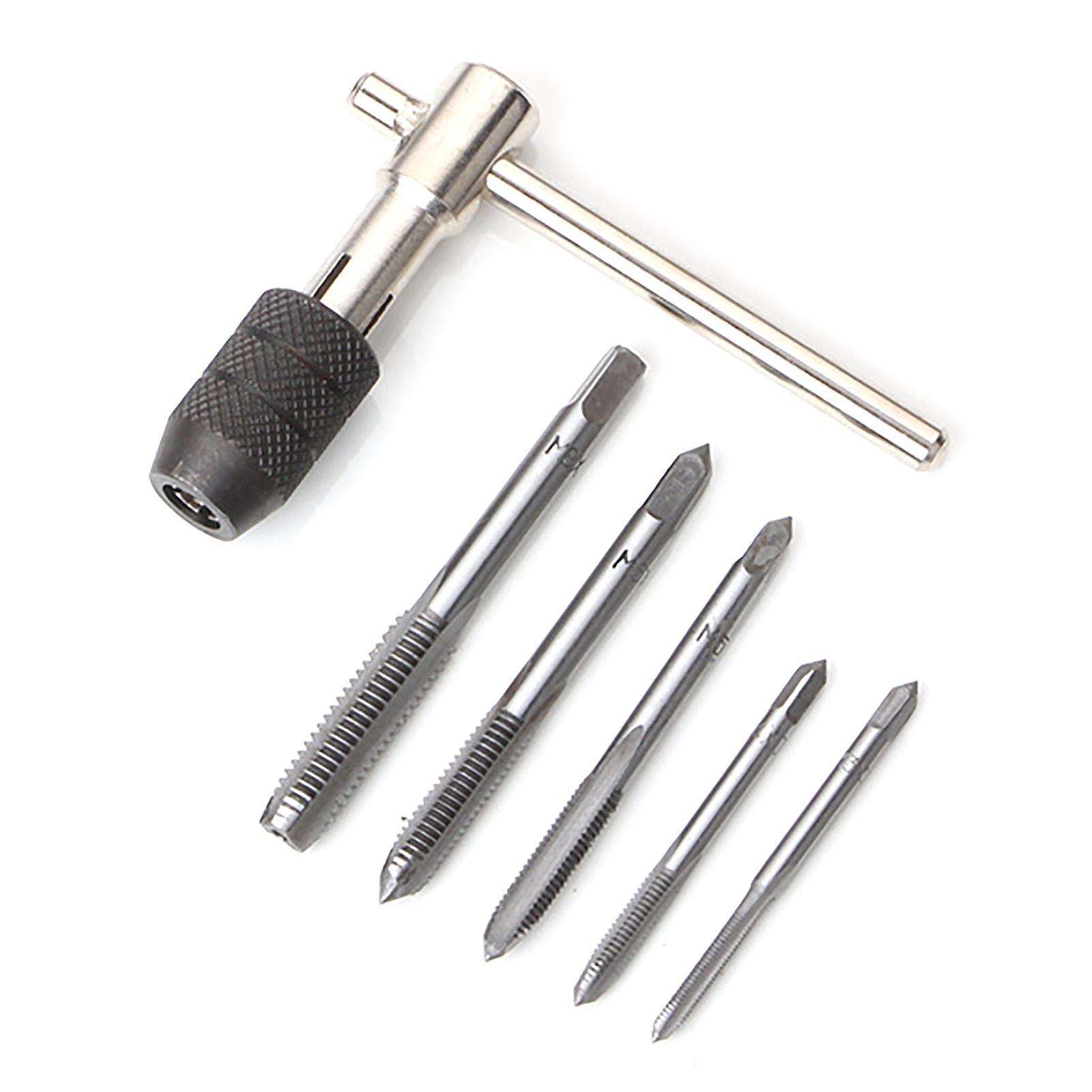 

Набор метчиков с Т-образной рукояткой 6 шт. Т-образная рукоятка HSS ручной инструмент для автомеханического обслуживания M38