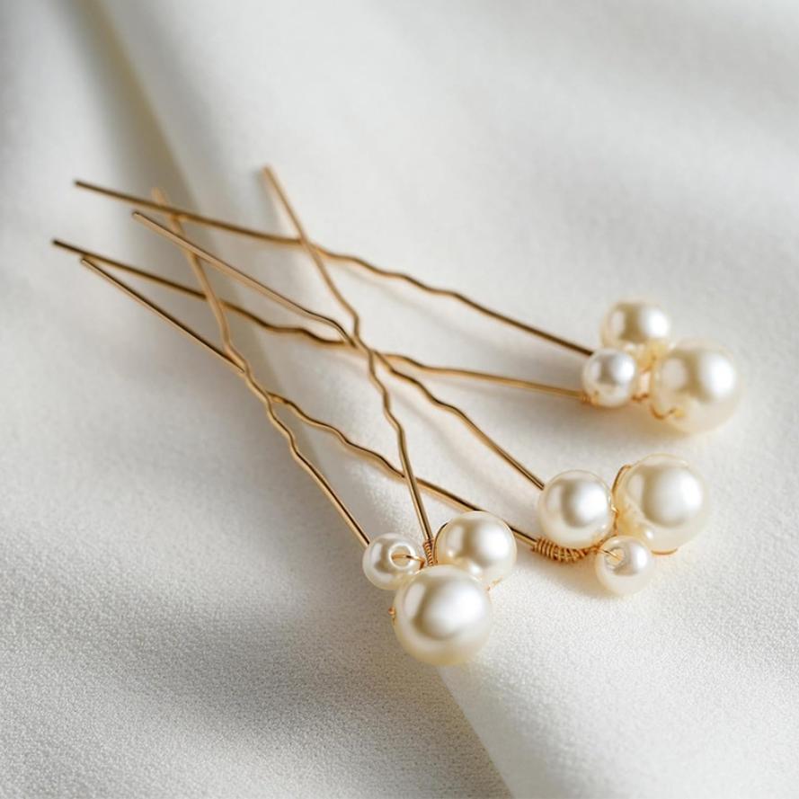 Women U-shaped Hairpin Pearl Barrette Clip Hairpins Leaf Bridal Hair Jewelry Accessories DIY Wedding Hairstyle Design Tools Gift