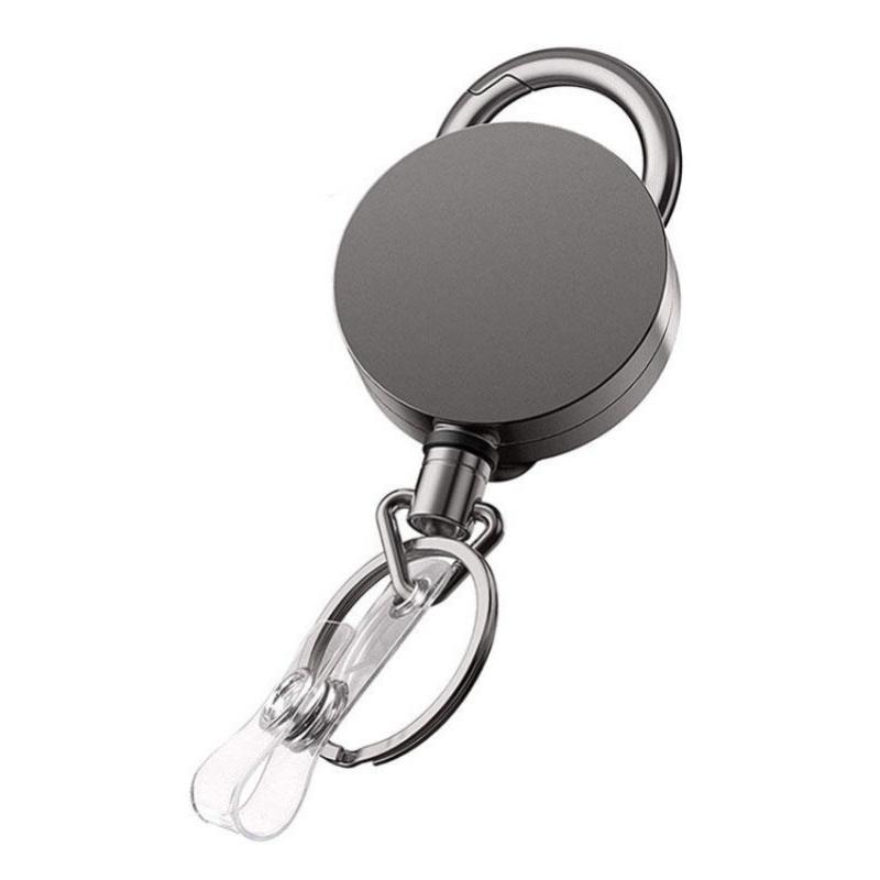1 Pezzo Portachiavi a Filo Metallico Retrattile Robusto Bobina Badge Estraibile Laccio per Badge Identificativo Porta Badge Biglietto da Visita Bobina Anello a Molla Strumento da Esterno