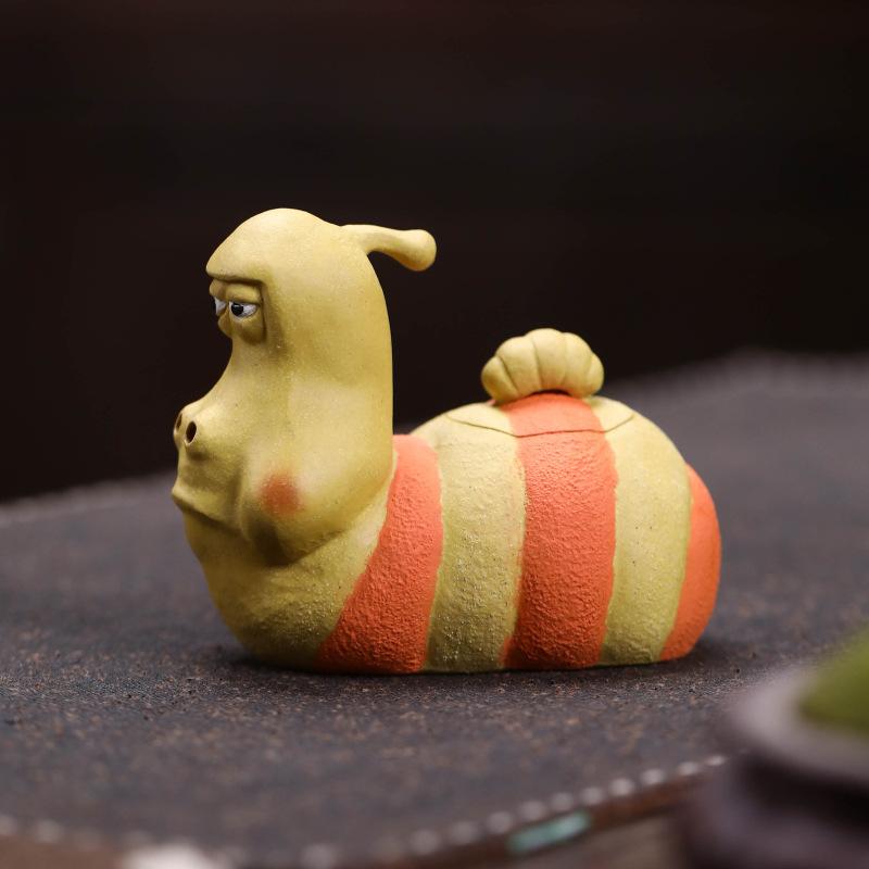 1pc Yixing Purple Clay Laughing Bug Shaped Handmade Teapot Tea Maker, Kung Fu Tea Set, Hand Gift for Raising Tea Pets