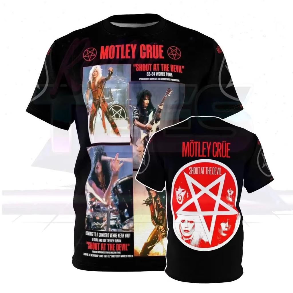 The Representative Band of American Heavy Metal Band Mötley Crüe Enthusiasts New 3D Printed T-shirt for Men Women Loose T-shirt