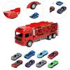 Vehicle Set with Foldable Transport Truck for Kids