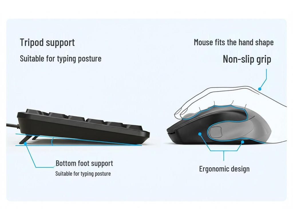 Silent Wireless Keyboard and Mouse Set for Office - White