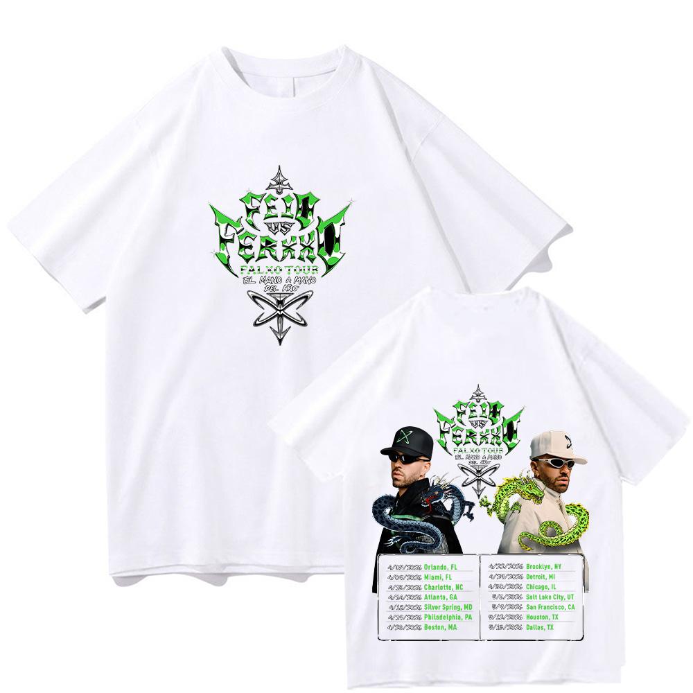 Feid VS Ferxxo Falxo Tour T Shirts Pure Cotton Round Neck Short Sleeve Tees Unisex Casual Popular Trends Clothing Tops