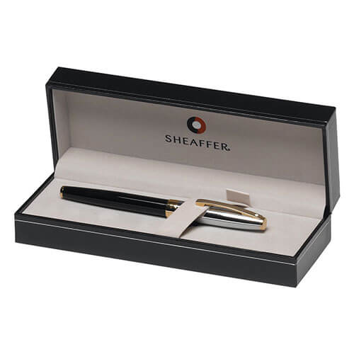 Sheaffer Sagaris Black/Chrome/Gold Trim Pen (Rollerball)