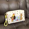 Puppy Pattern Canvas Bag Eye-Catching Portable Makeup Storage Pouch Travel Makeup Organizer Cute Dachshund Cosmetic Bag