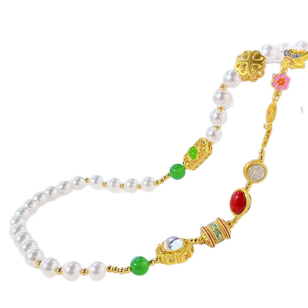 Vintage High Quality Strong Light Artificial Crystal Necklace Necklace Sweater Chain